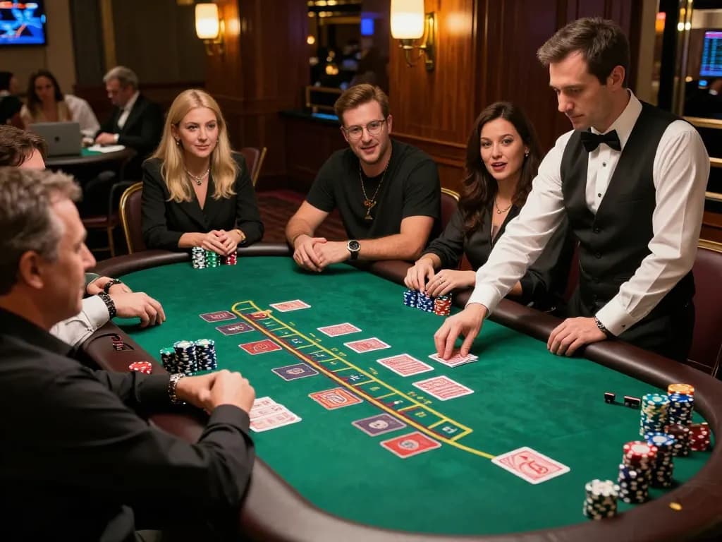 Players engaging in a thrilling blackjack game at TG88 casino with dealer dealing cards