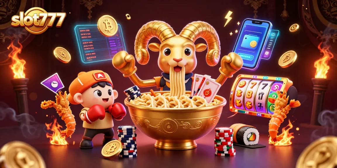 Play with slot777 for huge wins in this vibrant casino-themed illustration.