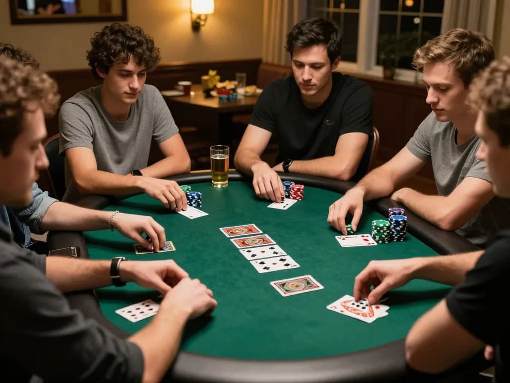 Enjoying a home poker night with friends, showcasing the excitement of casino senza licenza adm gaming.