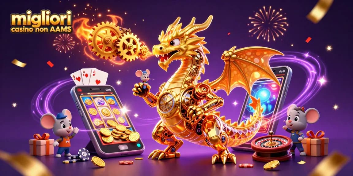 I migliori casino non AAMS: gioca con il drago dorato e vivaci elementi del casinò.