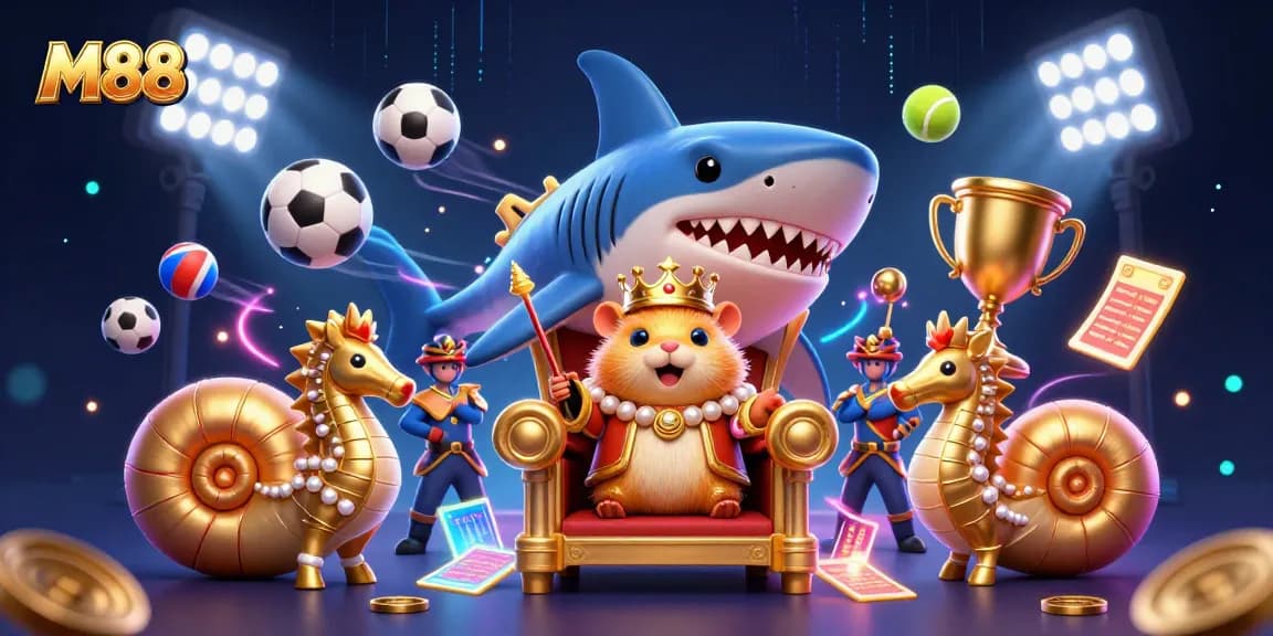 M88 offers thrilling sports betting with action-packed visuals and a vibrant royal theme.