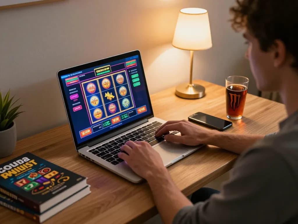Engaging in casino non aams per italiani online gaming from a cozy home setup, showcasing strategic gameplay.