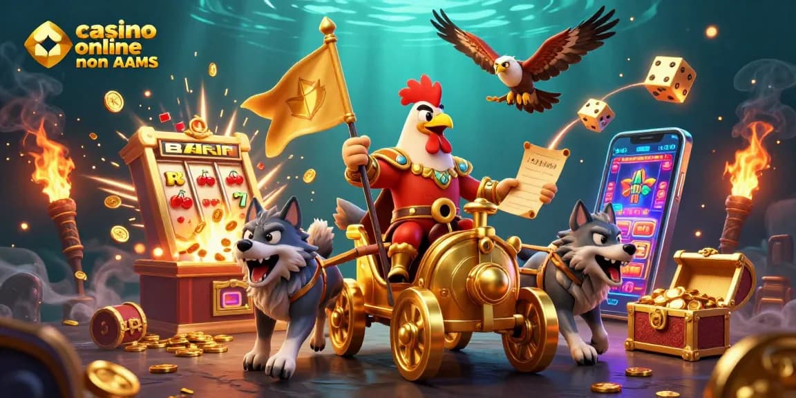 Gioca ai migliori giochi nei casino online non AAMS con simboli di fortuna, tesori e oro.