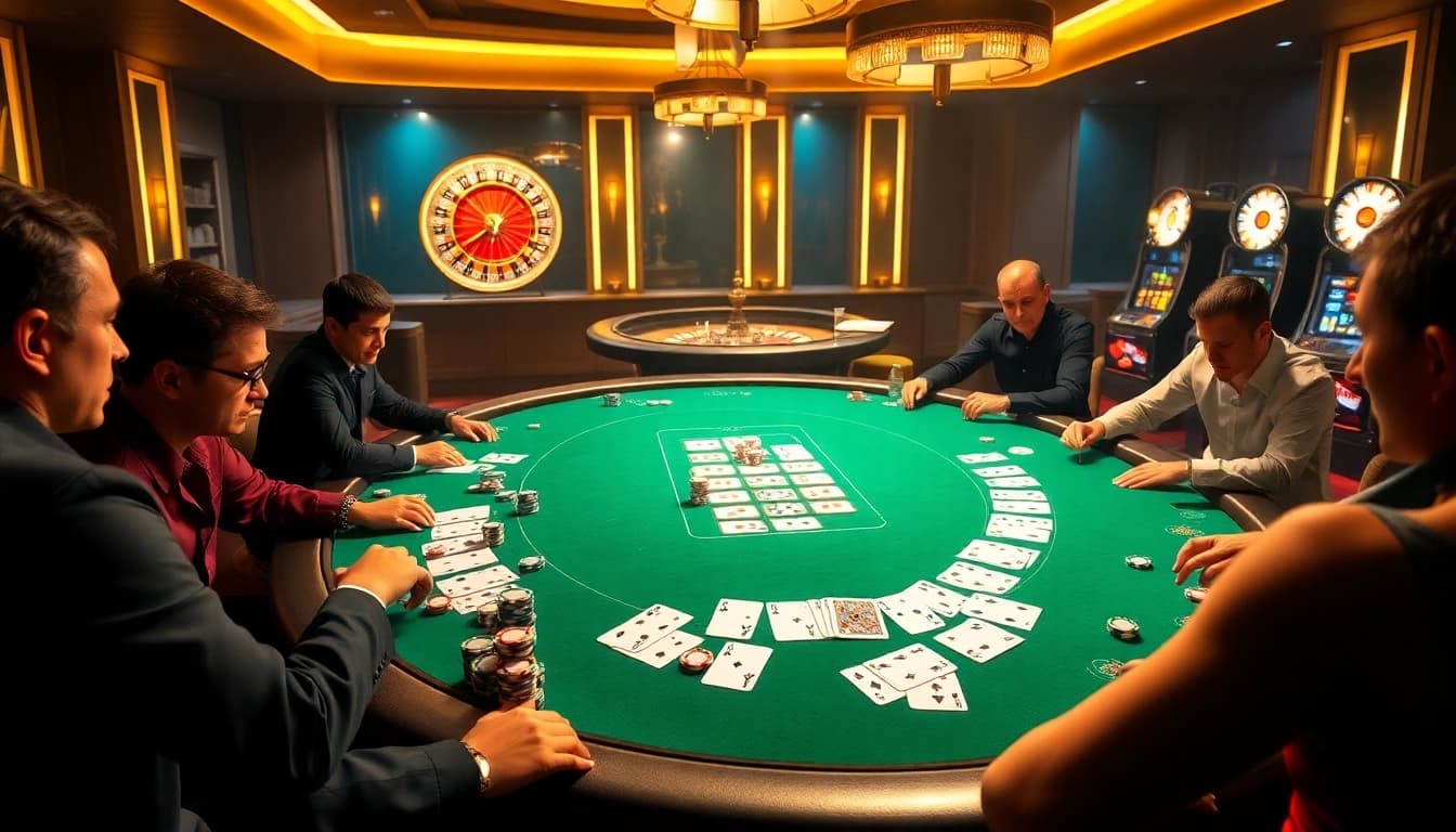 Engage in thrilling gameplay with immersive visuals in porn games ai at a luxurious casino setting.