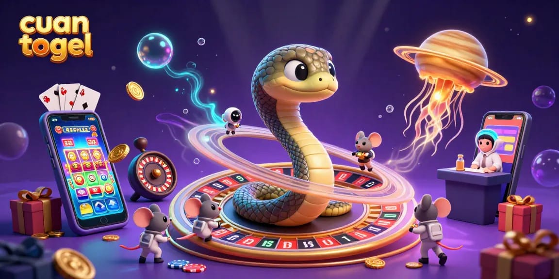 Engage in cuan togel excitement with a vibrant cosmic casino scene featuring slots and whimsical characters.
