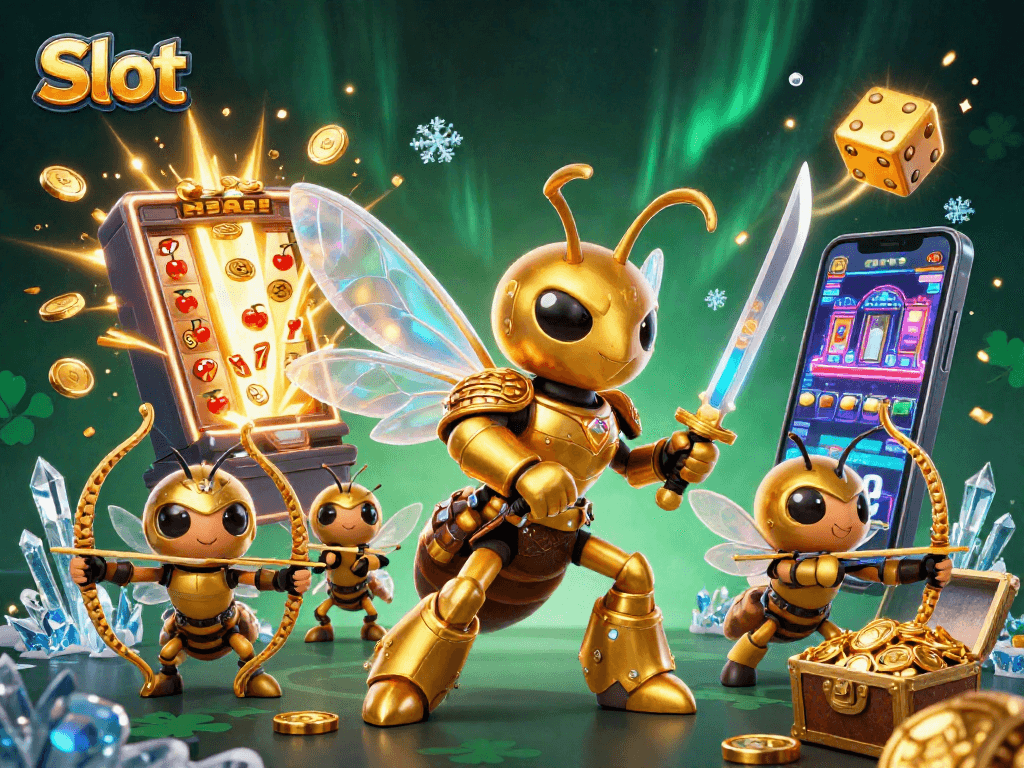 Engage with Slot action as the hornet warrior battles for a jackpot amidst dazzling symbols.
