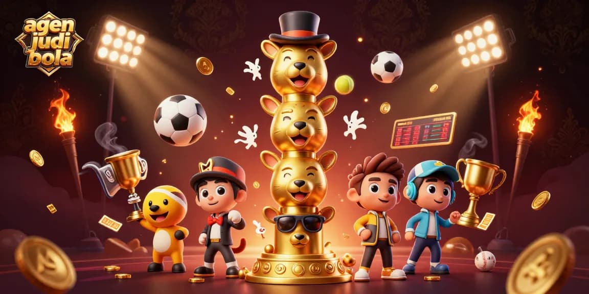 Bet on agen judi bola while experiencing a vibrant 3D sports betting scene with dynamic elements.