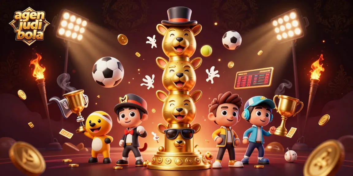 Bet on agen judi bola while experiencing a vibrant 3D sports betting scene with dynamic elements.