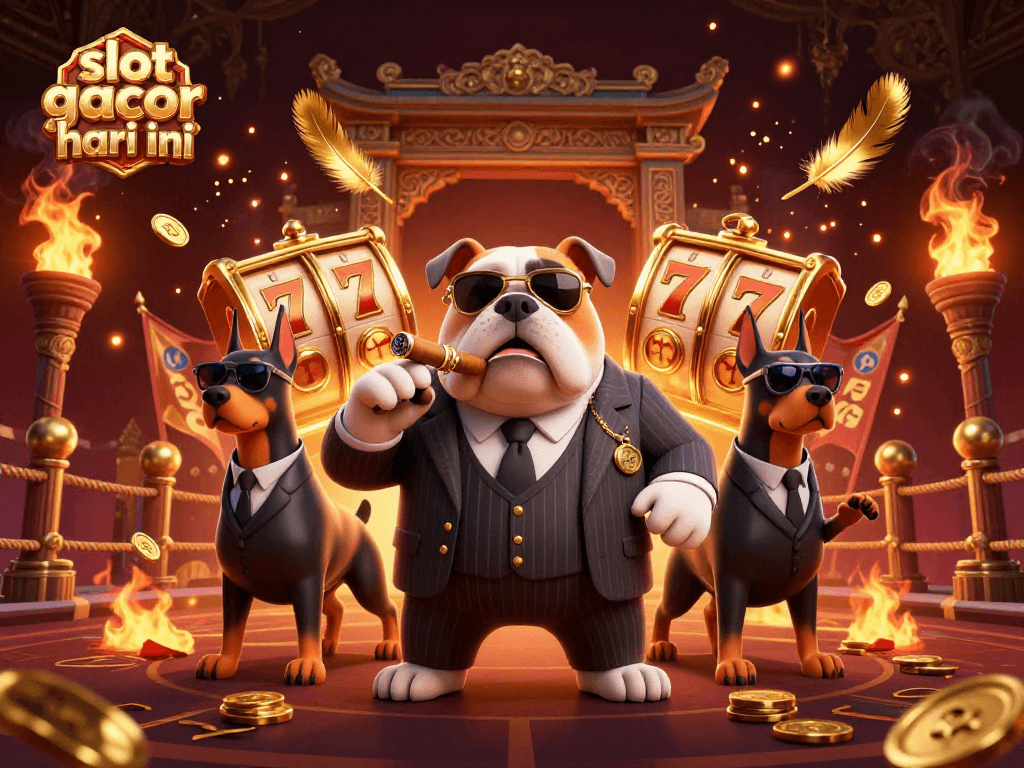 Experience slot gacor hari ini with dynamic 3D characters, golden elements, and action-packed casino scenes.