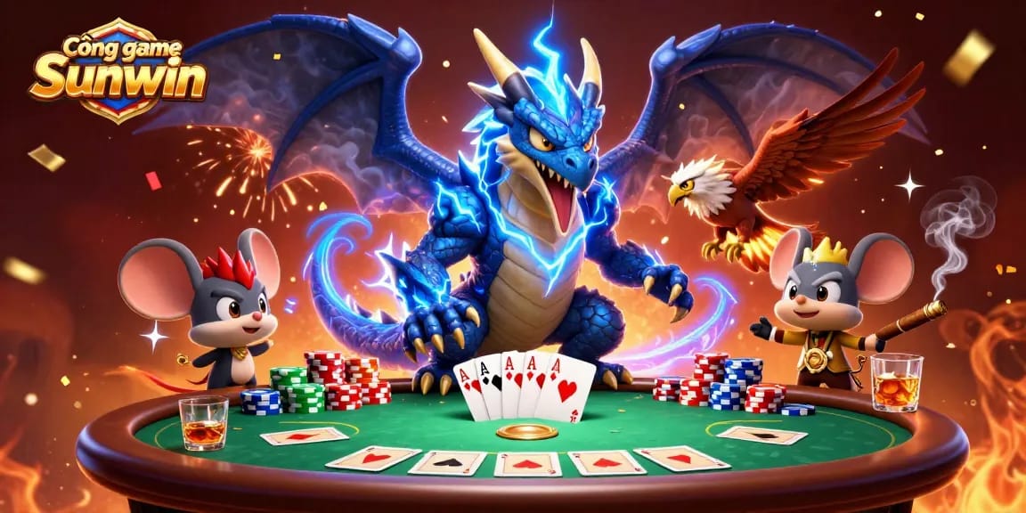 Cổng game Sunwin offers thrilling online gaming with vibrant characters and bold casino elements.