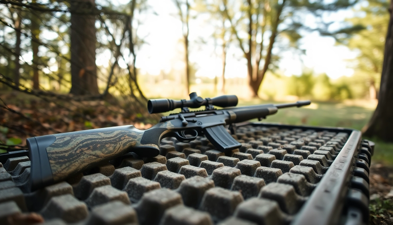 Protective foam for rifle case surrounded by outdoor elements, showcasing durability.
