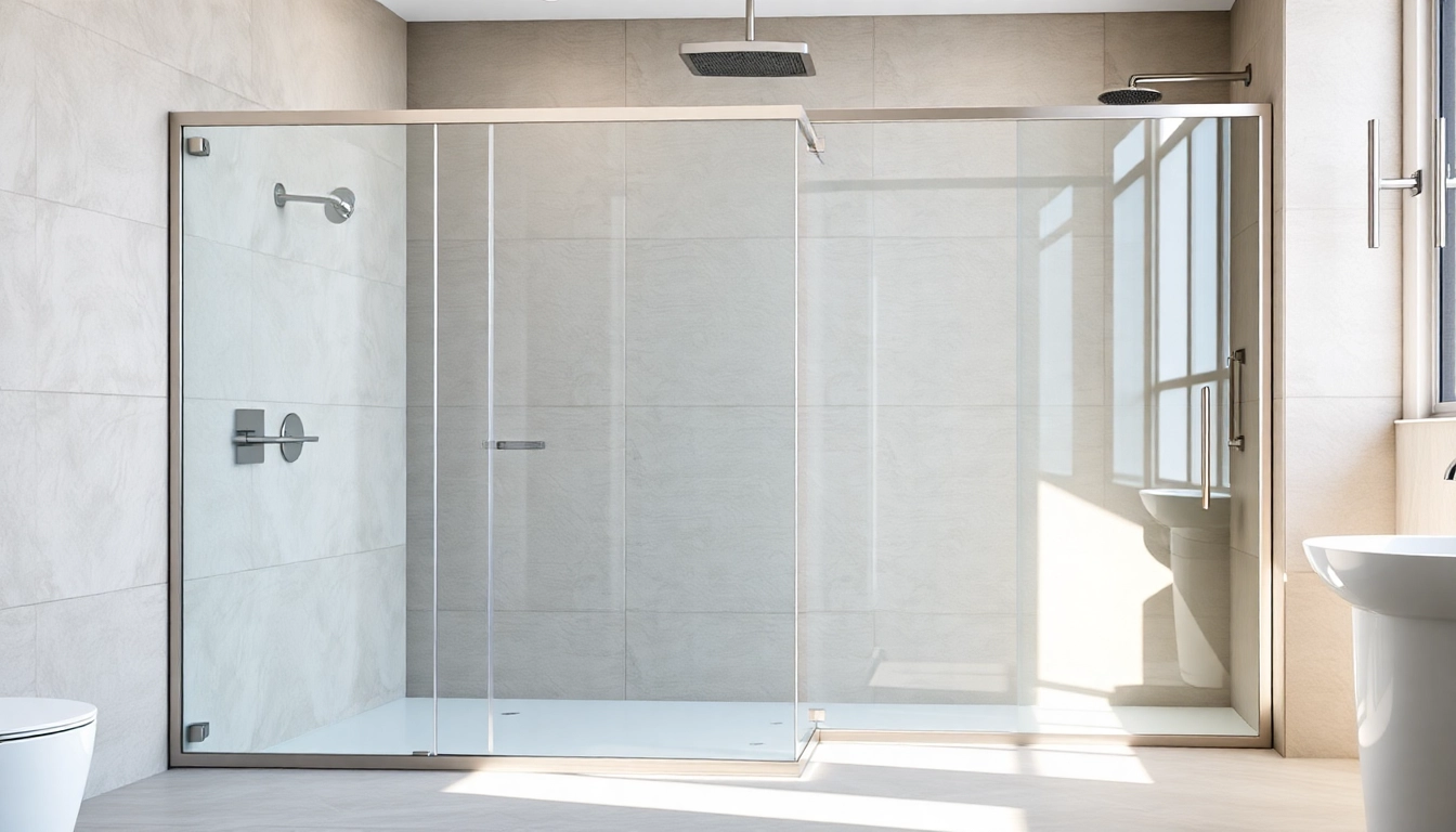 Showcasing elegant semi-frameless shower screens that enhance a modern bathroom aesthetic.