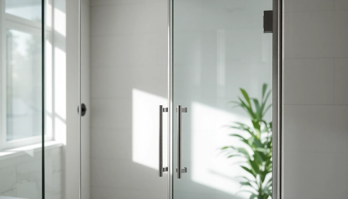 Elegant glass shower doors showcased in a contemporary bathroom setting for superior aesthetics.