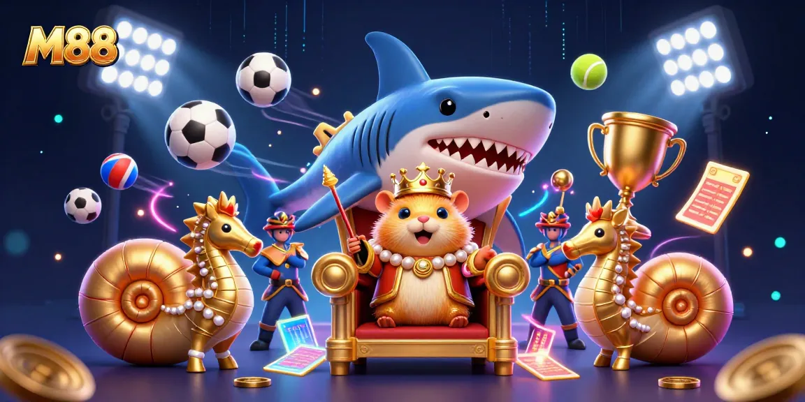 M88 offers thrilling sports betting with action-packed visuals and a vibrant royal theme.