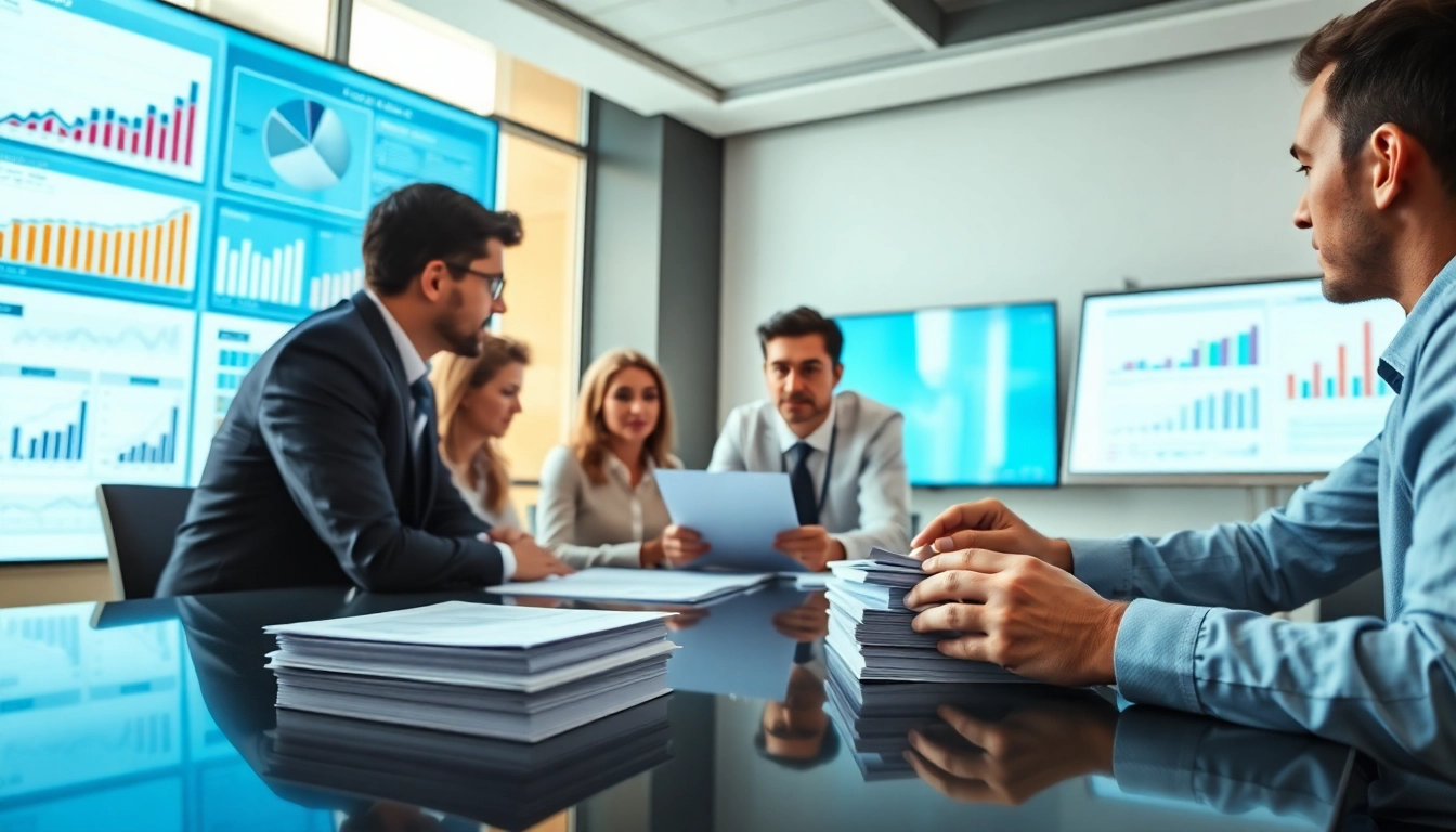 Team reviewing a Bid-No-Bid Analysis strategy in a collaborative office environment.