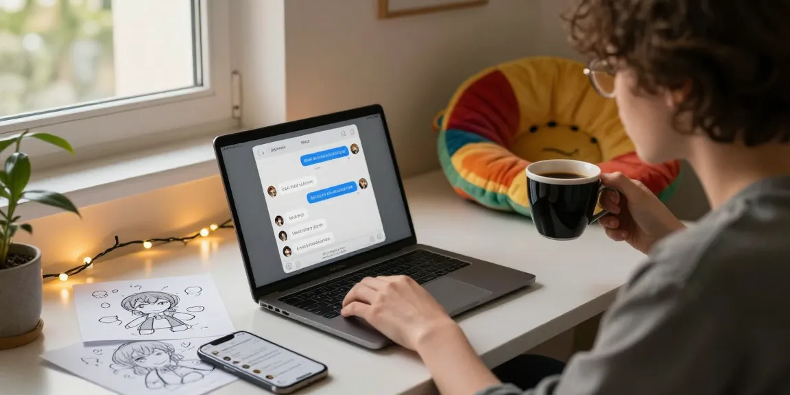 Engaging scene of NSFW AI chat interaction in a cozy home setup.