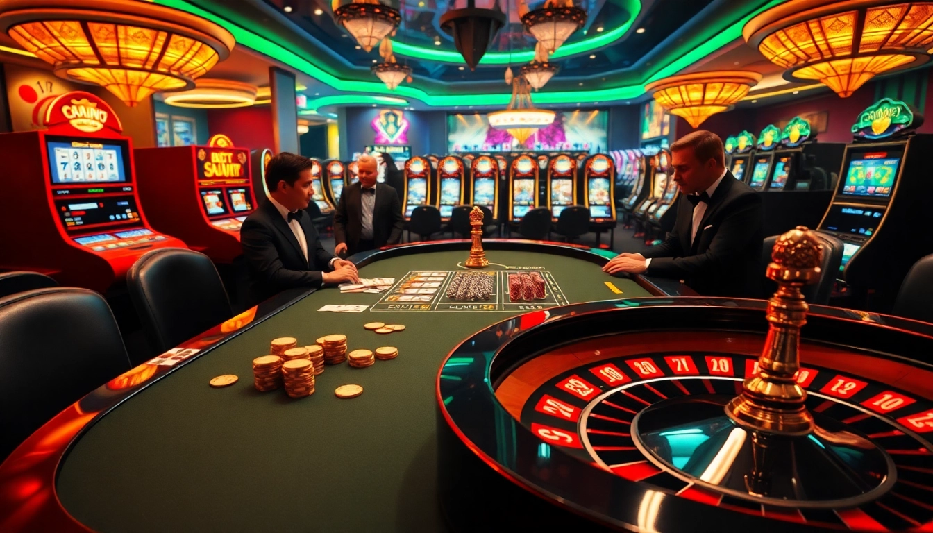 Vivez l'excitation des paris dans un casino fiable en ligne avec des joueurs élégants à une table de poker.
