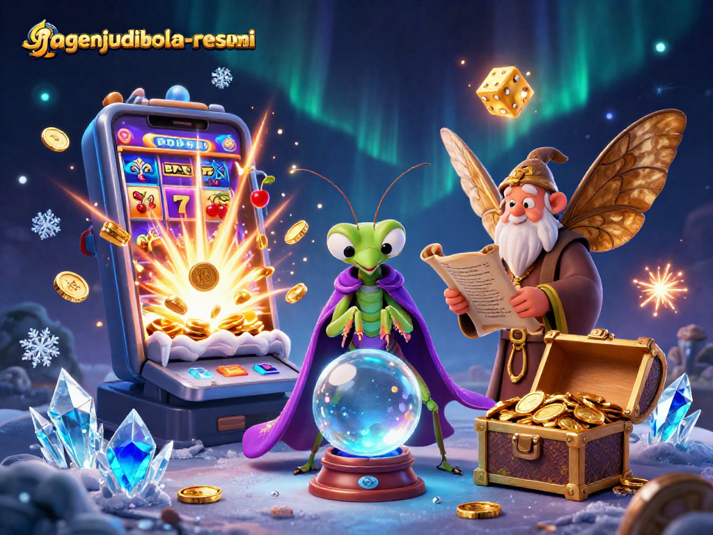 Join the action at agenjudibola-resmi with a vibrant 3D illustration of fortune tellers surrounded by epic gambling symbols.