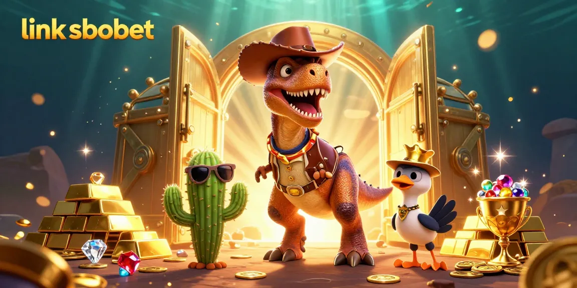 Bet on link sbobet with immersive 3D characters enjoying rich casino treasures and vibrant visuals.