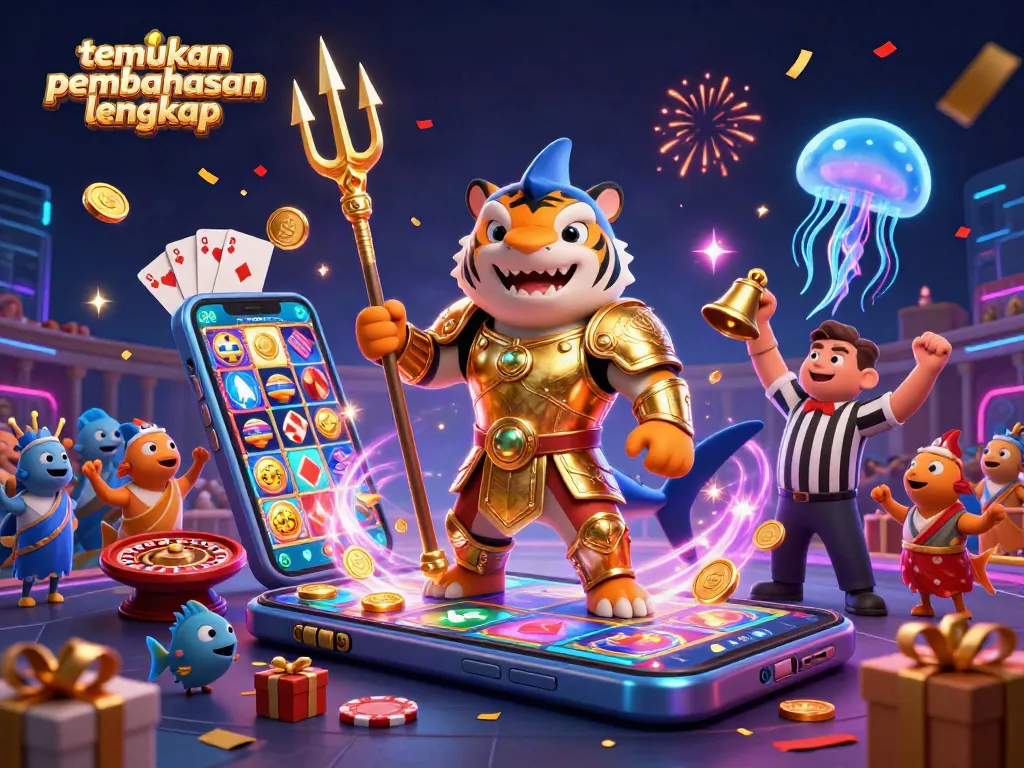 Temukan pembahasan lengkap dalam ilustrasi kasino 3D menakjubkan, menampilkan slot yang berputar dan simbol kemenangan.