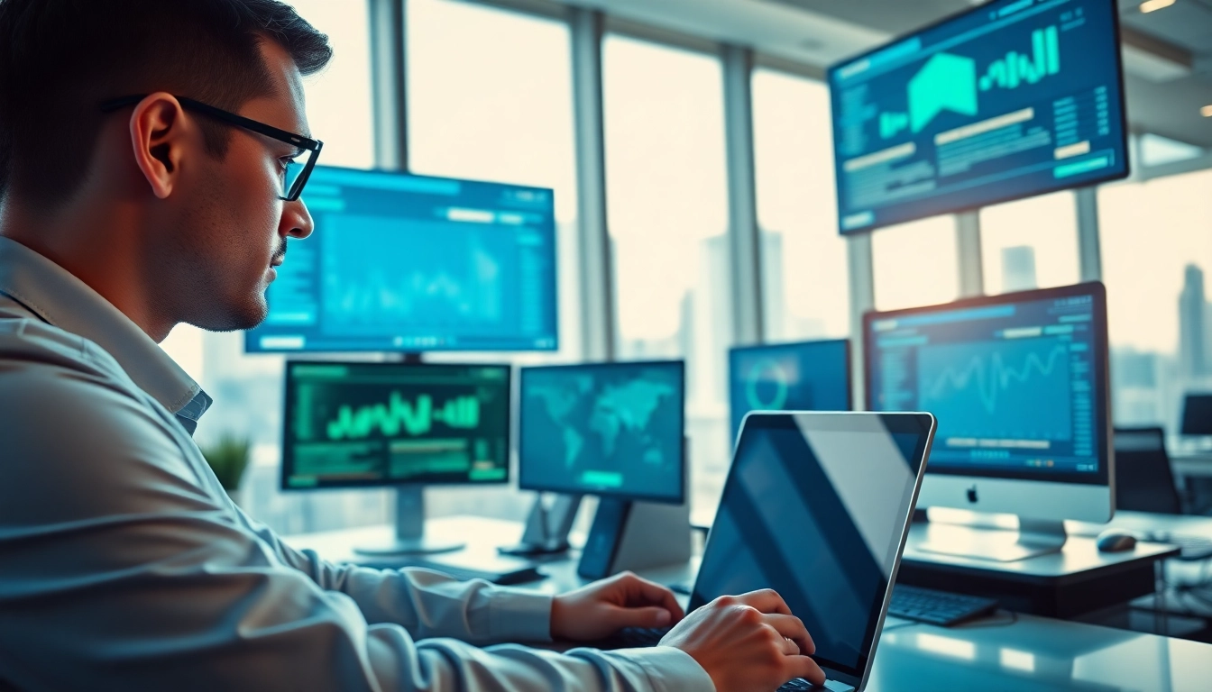 Engaged professional providing managed IT services Lakeland in a modern office setting.