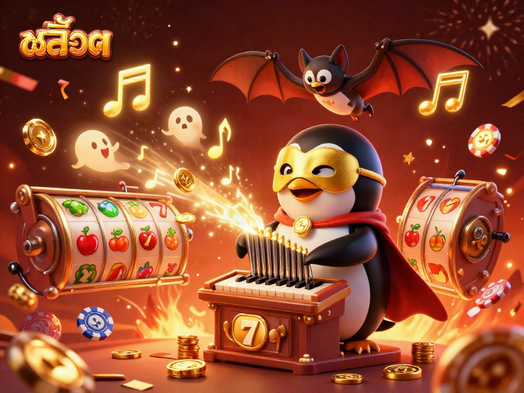 Play สล็อต with vibrant characters and thrilling jackpots in a vivid 3D casino scene
