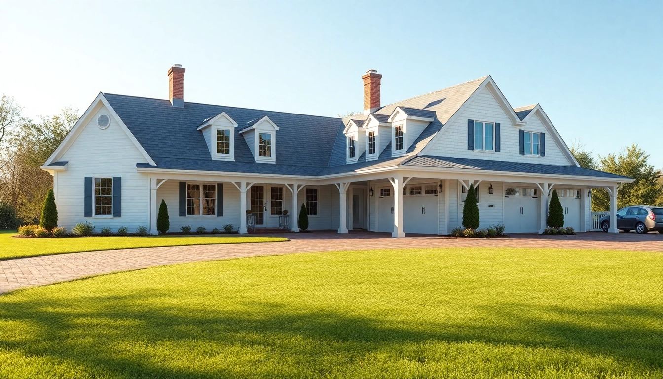 Stunning cape cod home addition featuring a spacious attached garage in a natural setting.