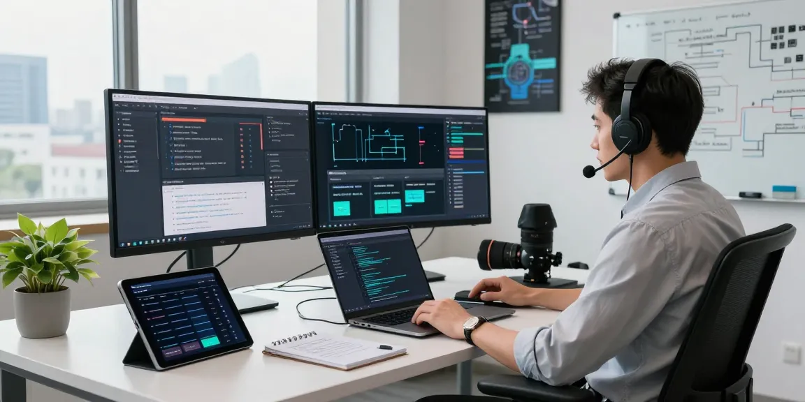 AI detector in action at a modern workspace for content moderation, showcasing advanced analysis tools and real-time dashboards.