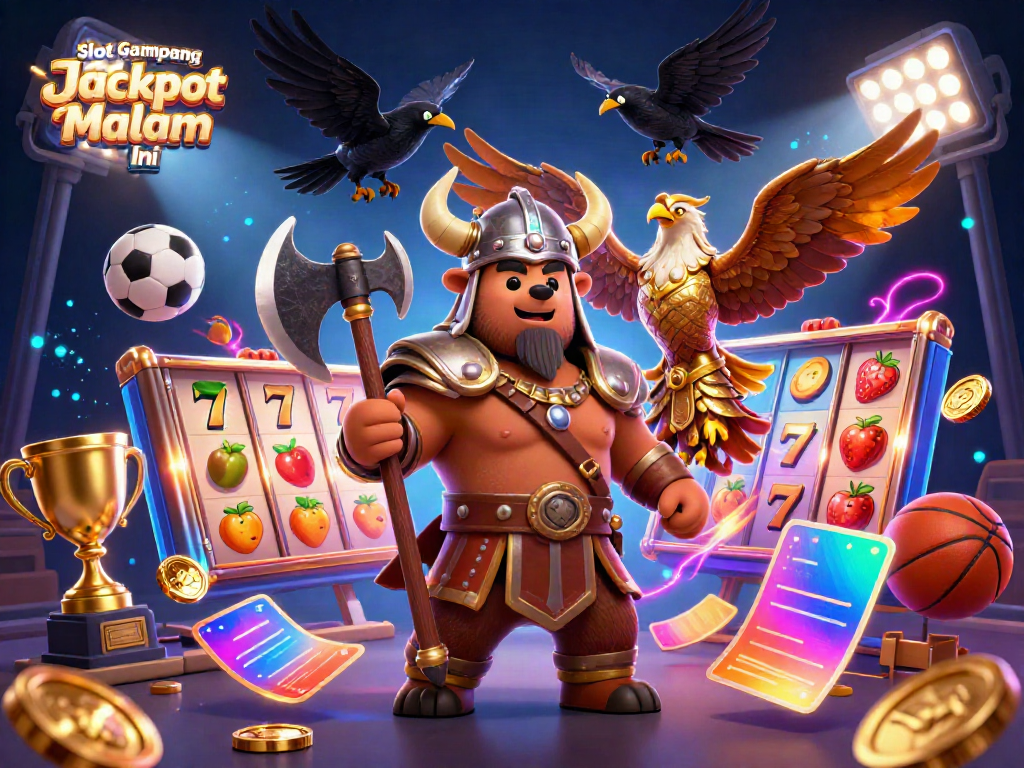 Memenangkan Slot Gampang Jackpot Malam Ini dengan simbol unik dan karakter penuh warna.