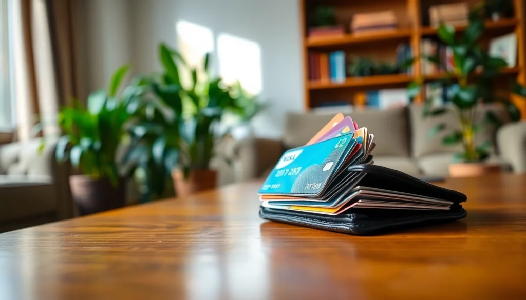 카드 현금화 과정에서 사용하는 다양한 신용카드를 보여주는 지갑입니다.