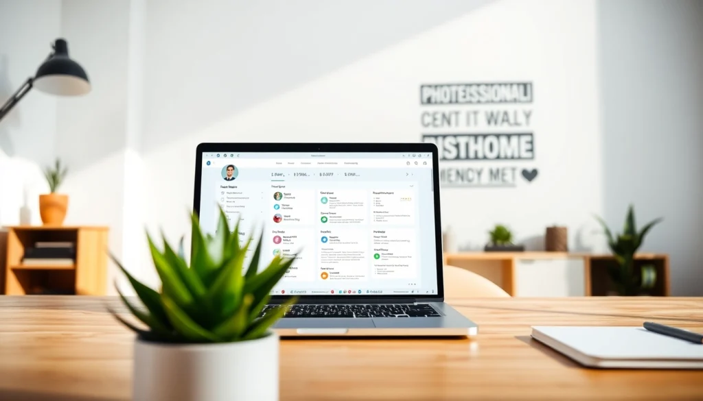 Create a standout resume with our Resume Builder interface showcased in a modern home office setup.