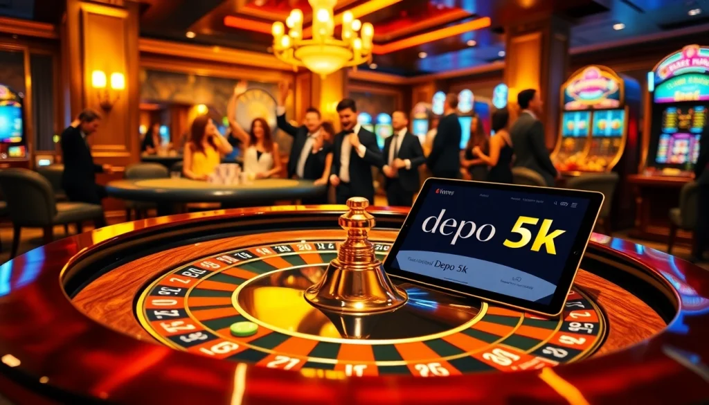 Rasakan kemenangan mendebarkan di lingkungan kasino mewah dengan mesin slot Depo 5k dan kegembiraan roulette.