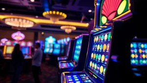 Memenangkan jackpot di mesin slot depo 1000 dengan banyak koin berkilau.