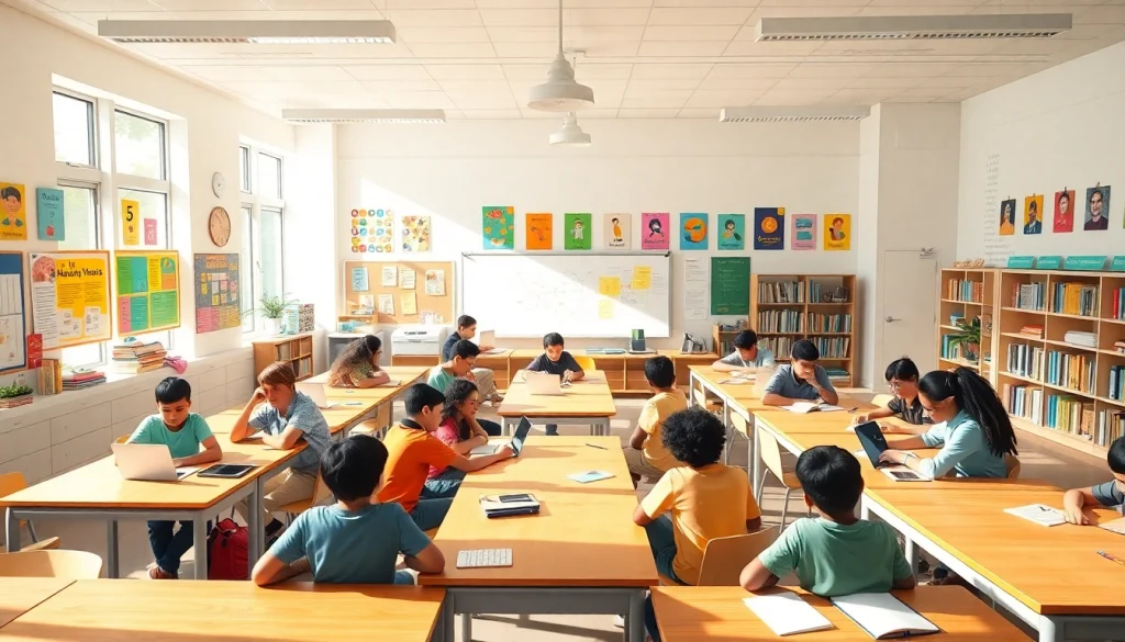 Dynamic classroom environment showcasing education collaboration and innovation.