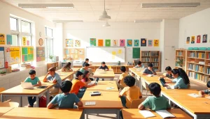 Dynamic classroom environment showcasing education collaboration and innovation.