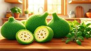 Explore kitchen loofah benefits with this vibrant image of natural loofahs in a sunny kitchen.