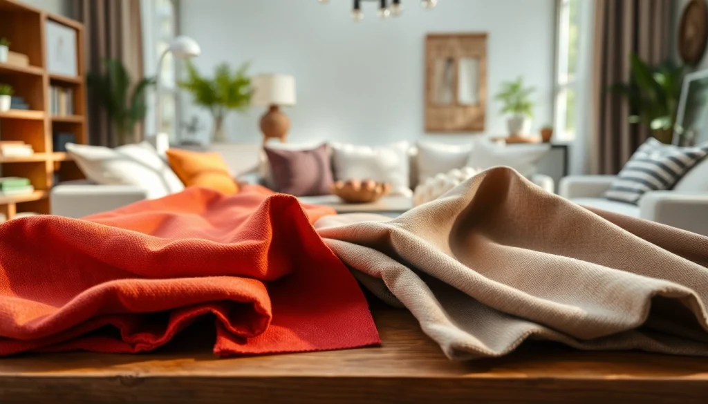 Bekijk prachtige canvas stoffen in diverse kleuren en texturen in een interieur.