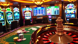 Vivez l'excitation du casino en ligne Français avec des jetons de poker vibrants et des visuels de jeux de luxe.