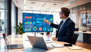 Engaging Bid-No-Bid Analysis being conducted by a business consultant in a modern workspace.