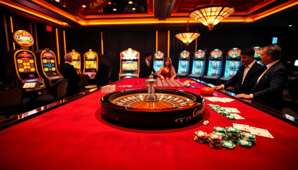 Vivez l'excitation de gagner dans un casino fiable en ligne avec des joueurs élégants autour d'une table de roulette.